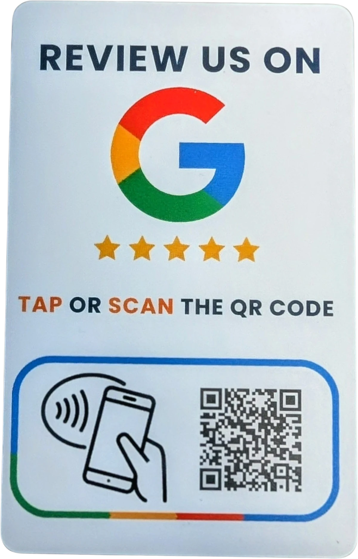 Free Google Tap Card — Review Us On Google with tap or QR code